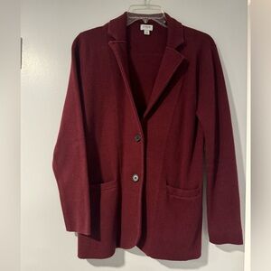J Crew Factory sweater blazer in burgundy